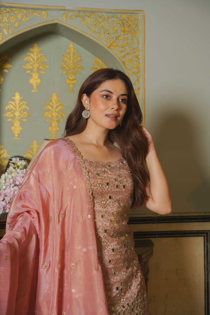 Roshan Gul mirror work set