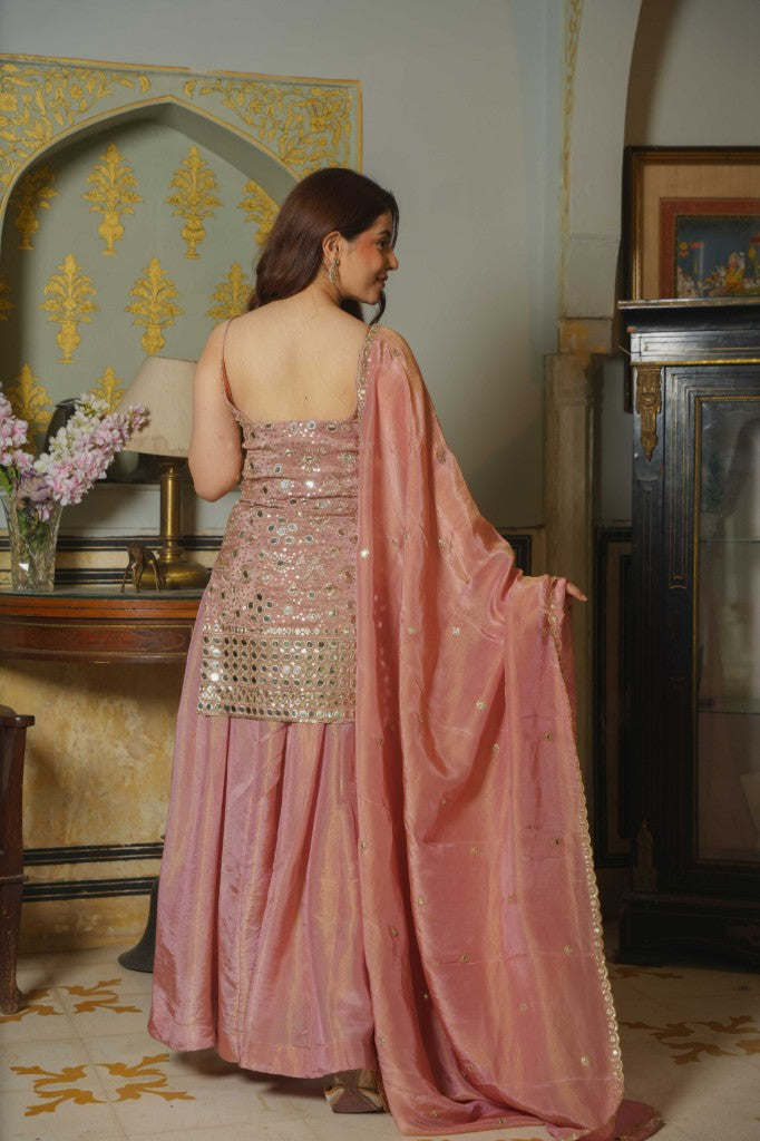 Roshan Gul mirror work set