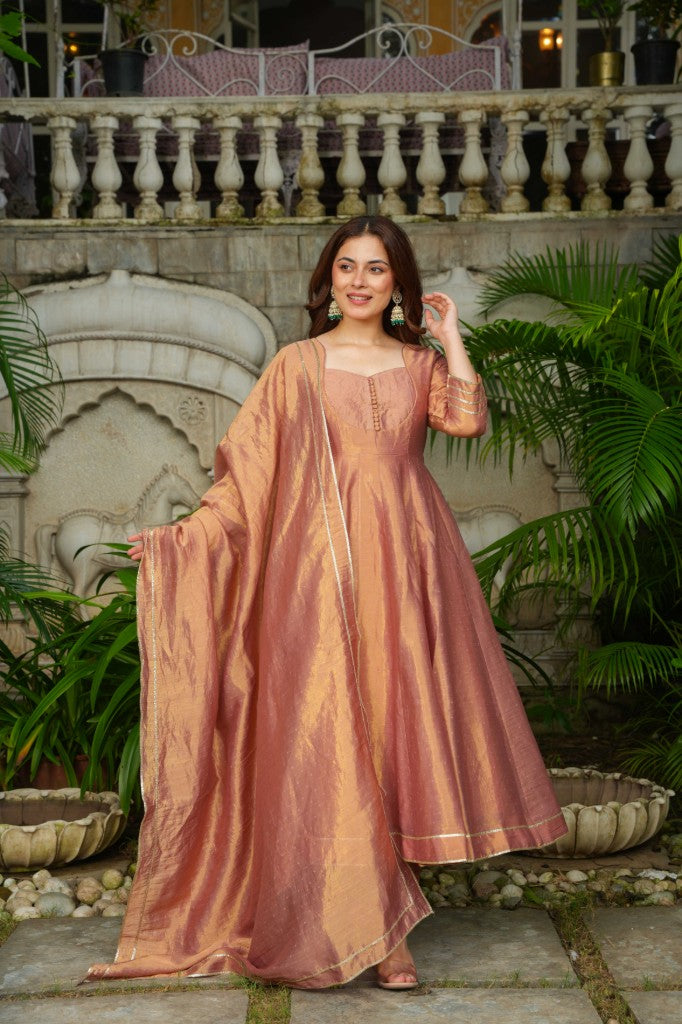 Bloom & blush anarkali set