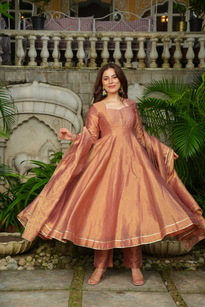 Bloom & blush anarkali set