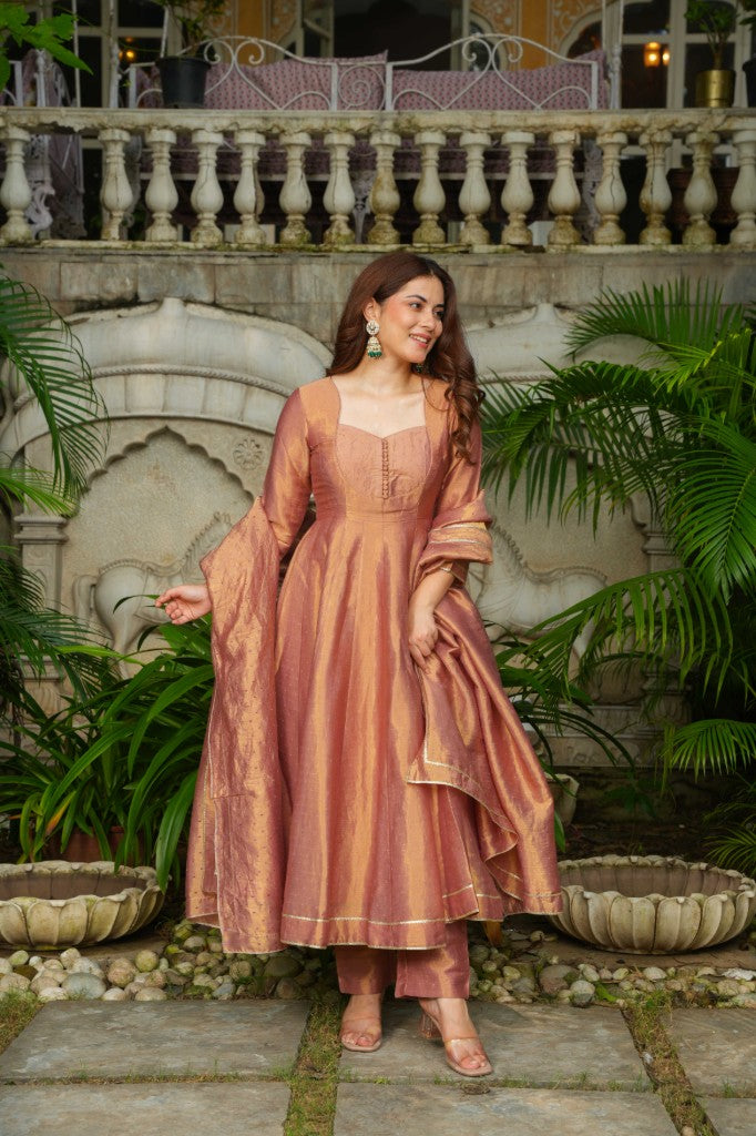 Bloom & blush anarkali set