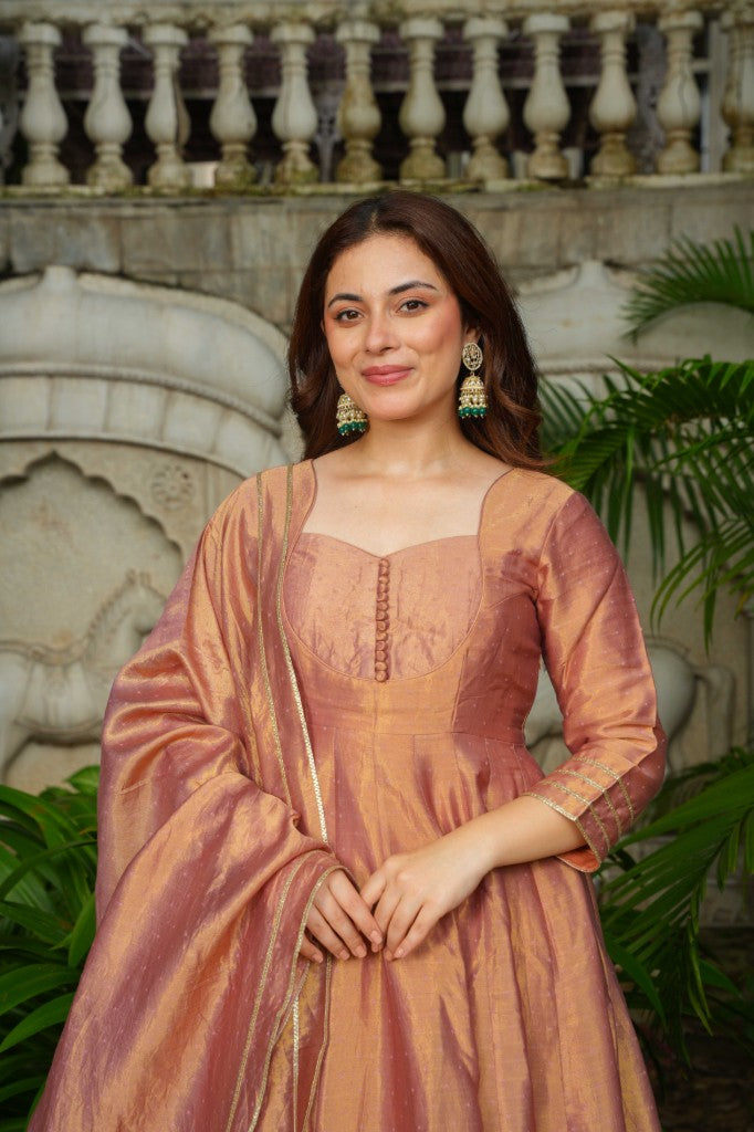 Bloom & blush anarkali set