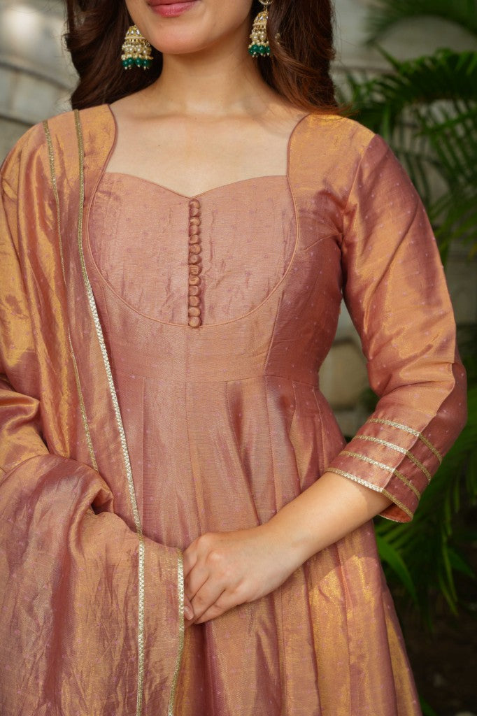 Bloom & blush anarkali set