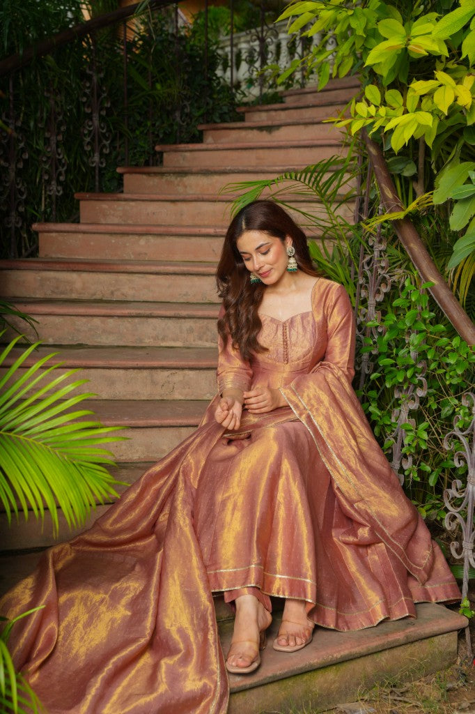 Bloom & blush anarkali set
